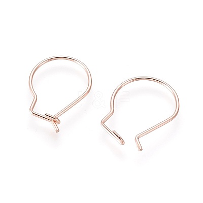 304 Stainless Steel Hoop Earrings Findings STAS-H436-02RG-1