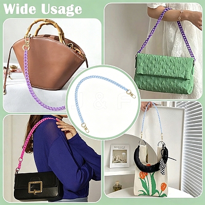 3Pcs 3 Colors Opaque Acrylic Curb Chains Bag Decorative Chains HJEW-FS00091-03-1