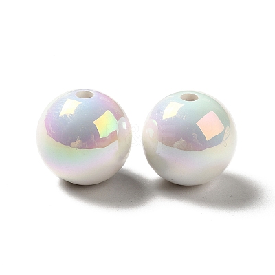 UV Plating Rainbow Iridescent Acrylic Beads PACR-D070-01F-1