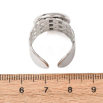 304 Stainless Steel Cable Chain Cuff Ring Components SA-CBA94B1-01P-04-1