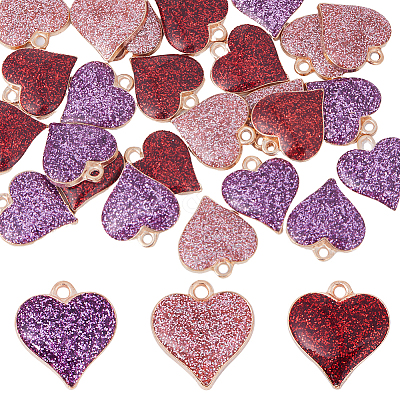 30Pcs 3 Colors Alloy Enamel Pendants FIND-SC0005-92-1