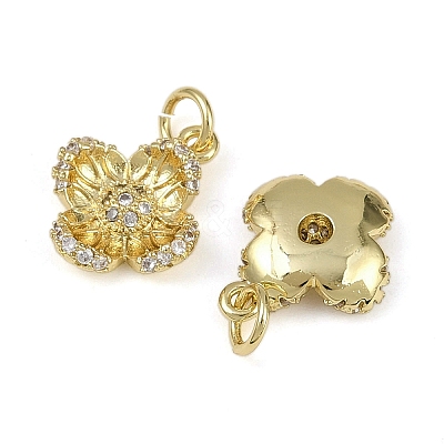 Brass Micro Pave Cubic Zirconia Pendants KK-I358-063G-E-1