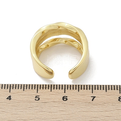 Brass Adjustable Open Cuff Rings for Women RJEW-C129-02G-1