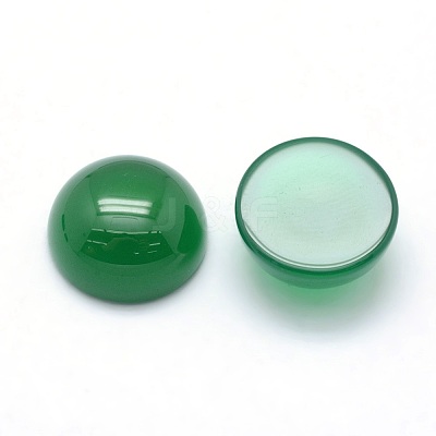Natural Dyed & Heated Green Onyx Agate Cabochons X-G-P393-R42-12mm-1
