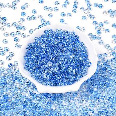 Spray Painted Transparent Glass Seed Beads SEED-T007-05H-1