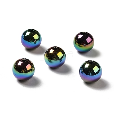 UV Plating Rainbow Iridescent Acrylic Beads PACR-D070-01C-1