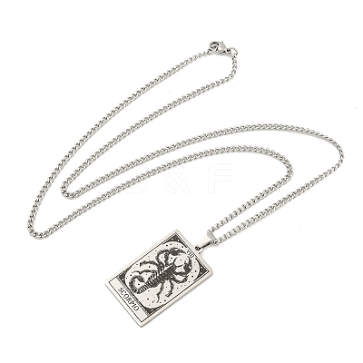 Non-Tarnish 304 Stainless Steel Tarot Pendant Necklaces NJEW-A026-01P-08-1