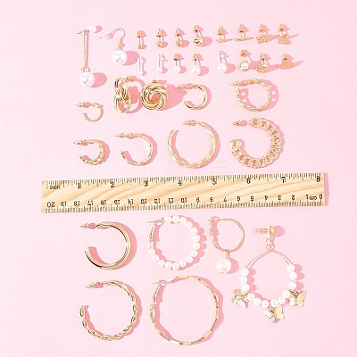 6Sets 6 Styles Alloy & Rhinestone Earring Sets for Women EJEW-FS0001-26-1