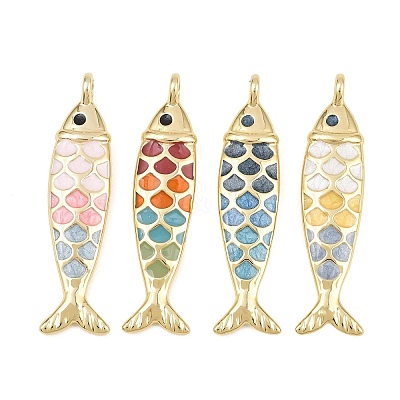 Brass Enamel Pendants KK-CBA3297-05C-G-1