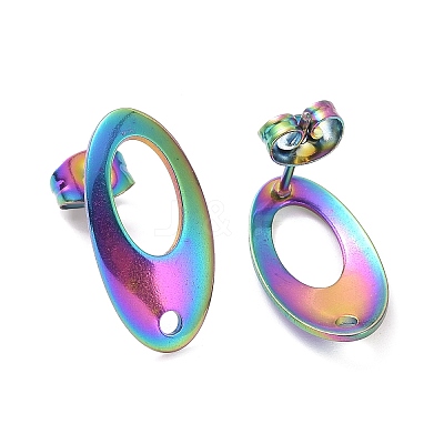 304 Stainless Steel Stud Earring Findings Ion Plating(IP) STAS-Q231-07M-1