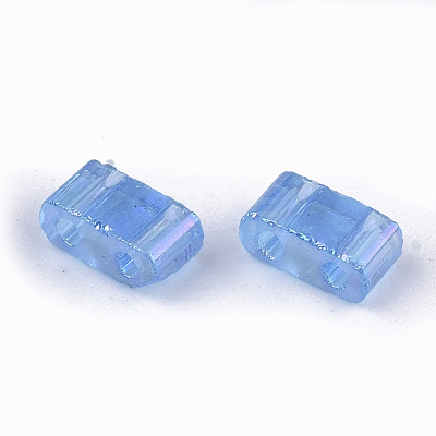 2-Hole Transparent Glass Seed Beads SEED-T004-04B-01-1