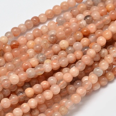 Round Natural Multi-Moonstone Beads Strands G-I176-09-4mm-1