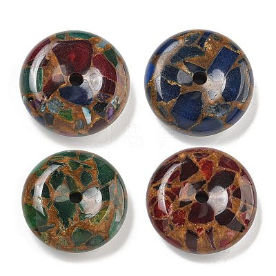 Synthetic Gold Clinquant Stone Pendants G-P549-03-1