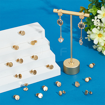PVD Vacuum Plating 304 Stainless Steel Stud Earring Findings STAS-UN0016-05A-G-1