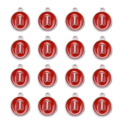 Platinum Plated Alloy Enamel Charms X-ENAM-S118-03I-P-1