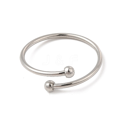 Non-Tarnish 304 Stainless Steel Wire Wrapped Open Cuff Ring for Women RJEW-E066-12P-1