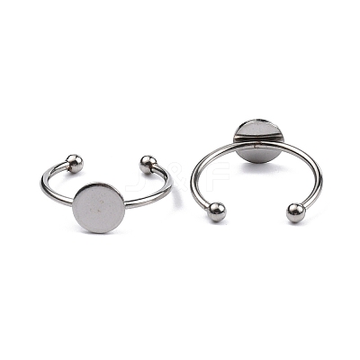 304 Stainless Steel Open Cuff Finger Ring Finding FIND-WH0110-025A-P-1