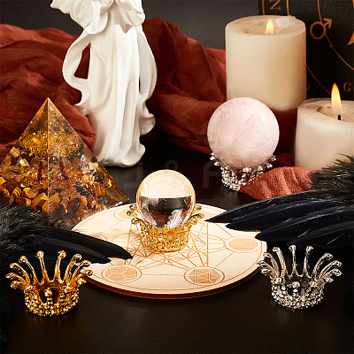 10Pcs 2 Colors Zinc Alloy Crystal Ball Base DJEW-GA0001-49-1