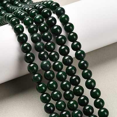 Natural Teal Jade Round Beads Strands G-P070-09-8mm-1