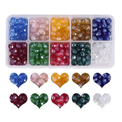 400Pcs 10 Colors Electroplate Glass Beads Strands EGLA-SZ0001-12-1