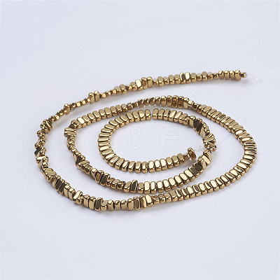 Electroplate Non-magnetic Synthetic Hematite Beads Strands G-J382-2x4x2mm-A01-1