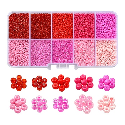 8500Pcs 10 Style Glass Seed Beads SEED-YW0001-80A-1