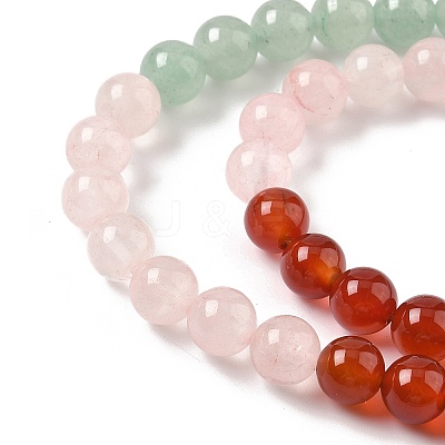 Chakra Natural Yellow Jade & Crystal Quartz & Green Aventurine & Rose Quartz & Carnelian & Sodalite & Amethyst Beads Strands G-NH0002-E03-6mm-1
