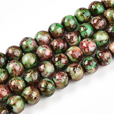 Baking Paint Glass Beads X1-DGLA-N003-10mm-B07-1