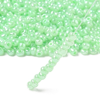 DIY Craft Beads 6/0 Ceylon Round Glass Seed Beads X-SEED-A011-4mm-144-1