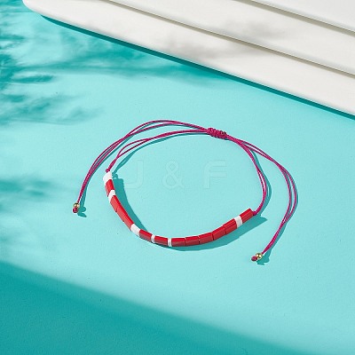 Glass Seed Link Bracelet BJEW-JB08894-05-1