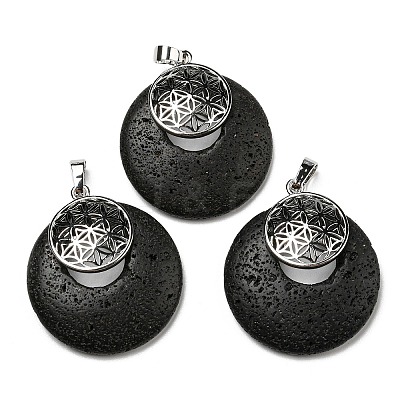 Natural Lava Rock Pendants KK-F751-M-A11-1