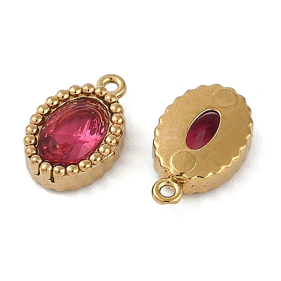Ion Plating(IP) 304 Stainless Steel Micro Pave Cubic Zirconia Charms STAS-K256-19G-04-1