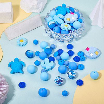 108Pcs Food Grade Eco-Friendly Silicone Beads SIL-TA0002-74-1