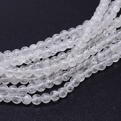Natural Quartz Crystal Round Beads Strands G-J303-01-10mm-1