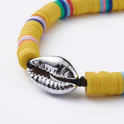 Handmade Polymer Clay Braided Beads Bracelets BJEW-JB05054-04-1