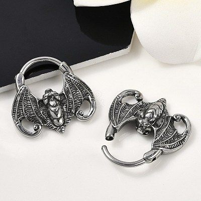 Bat 316 Surgical Stainless Steel Hoop Earrings X-EJEW-G416-31AS-1