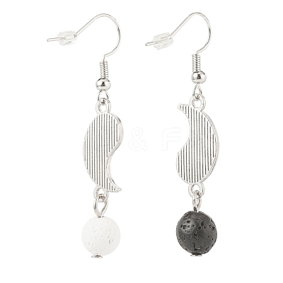 Alloy Enamel Yin Yang Matching Asymmetrical Earrings EJEW-JE04894-01-1