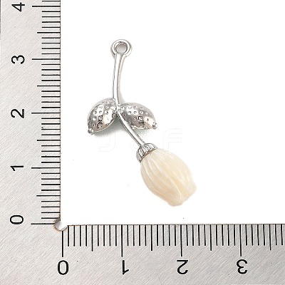 Alloy Resin Flower Pendants PALLOY-U003-06P-03-1