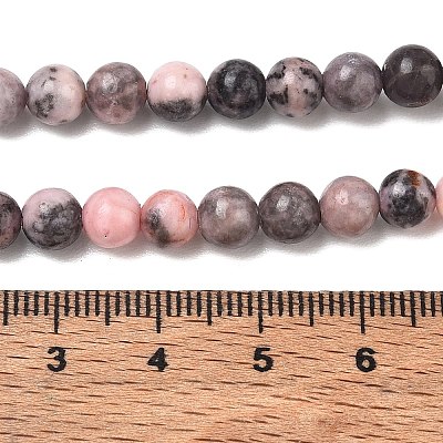 Natural Pink Zebra Jasper Round Beads Strands G-E334-6mm-11-1