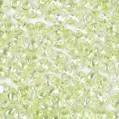 Transparent Colours Luster Glass Seed Beads SEED-N008-09E-1