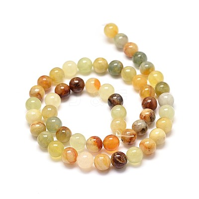Natural Xiuyan Jade Bead Strands G-P075-39-8mm-1