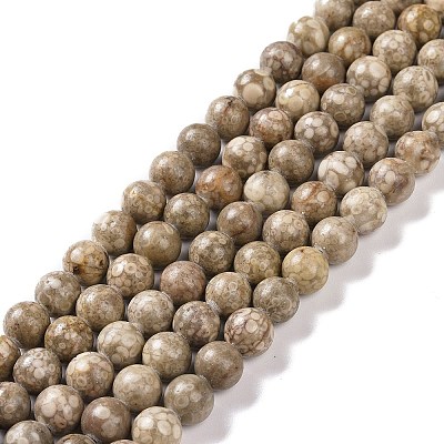 Natural Maifanite/Maifan Stone Beads Strands G-I187-6mm-01-1