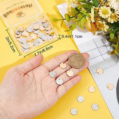 50Pcs 2 Colors Brass Charms KK-BBC0006-95-1