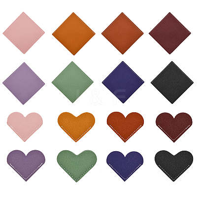 16Pcs 16 Style PU Imitation Leather Bookmarks FIND-GL0001-38-1