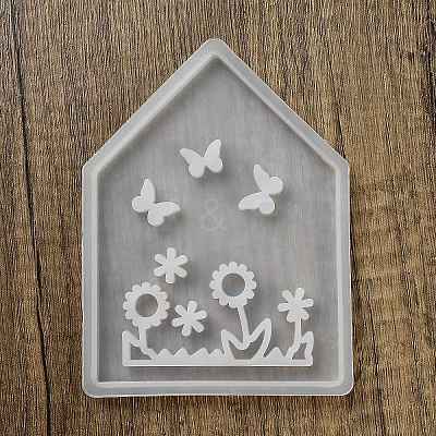 Easter Theme House with Butterfly & Flower Pattern DIY Silicone Table Lamp Molds SIMO-G008-01C-1