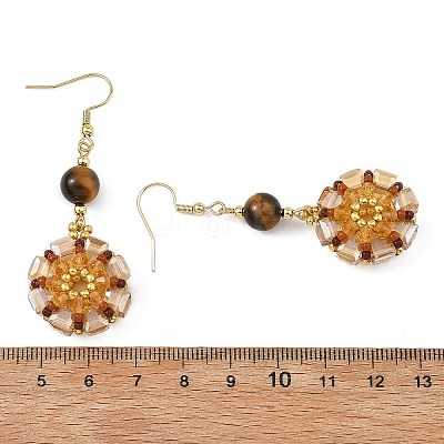 Glass Seed Beads Dangle Earrings EJEW-MZ00763-03-1