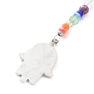 Chakra Glass Dowsing Pendulum Pendants PALLOY-JF01064-1