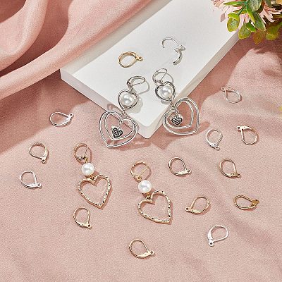 60Pcs 2 Colors Brass Leverback Earring Findings KK-CN0002-36-1