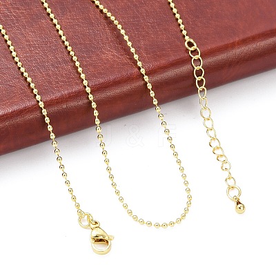 Brass Ball Chains Necklace for Women NJEW-P265-13G-1