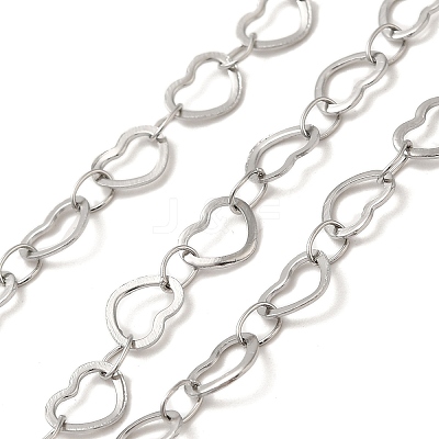 304 Stainless Steel Heart Link Chains CHS-C013-04P-1